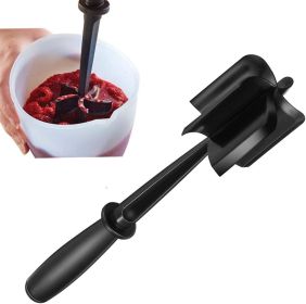 i Kito Ground Meat Chopper Utensil; Plastic Beef Hamburger Tool; Potato Masher Black