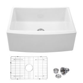 Lordear 36 Inch Farmhouse Sink White Ceramic single Bowl Kitchen Sink Apron Front Fireclay Sink