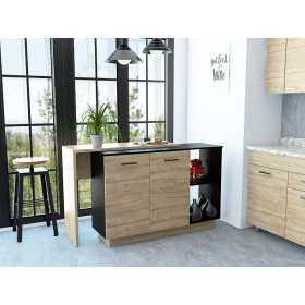 Aspen Kitchen Island; Two Concealed Shelves ; Three Divisions