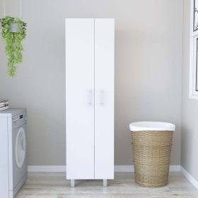 Closet Pantry Copenhague, Five Shelves, Double Door Cabinet, White Finish