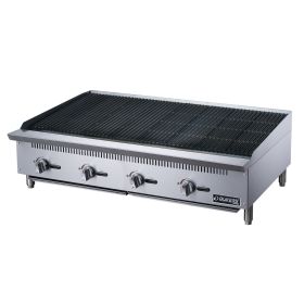 48"  4-Burner Commercial Charboiler  in Stainless Steel  with 4  legs (Color: Silver, Material: Stainless Steel)