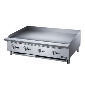 4-Burner Commercial  Griddle in Stainless Steel  with 4  legs (Color: Silver, Material: Stainless)